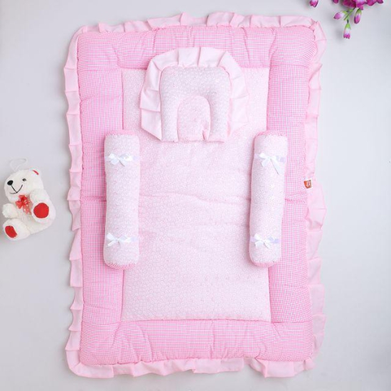 Baby Bedding Mattress Cotton Set - 743 Pink P2