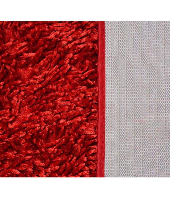 Abhikram Red Single Anti-skid Door Mat - ( 60 X 40 cm ) - Red