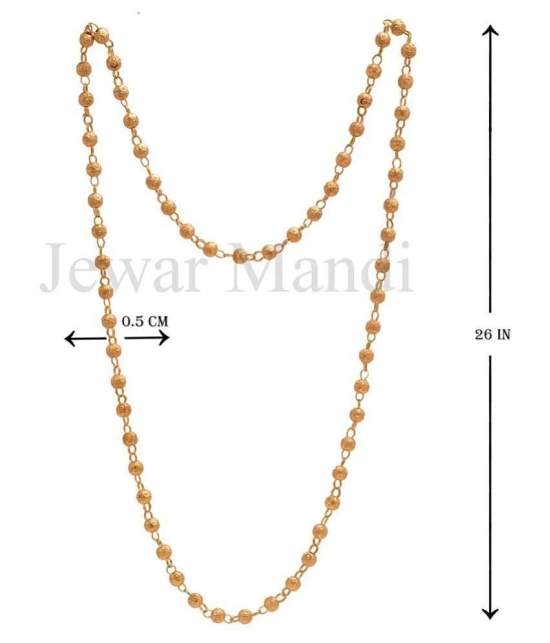 Jewar Mandi Chain Gold Plated Rich Look Long Size Latest Designer Daily Use Jewelry for Men Women, Boys Girls, Unisex - None