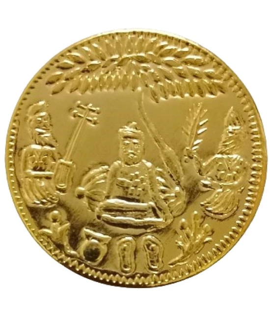 Rare Old Vintage Ancient 24kt Gold Plated Sat Kartar Guru Nanak Dev Ji & Guru Gobind Singh Ji Token Coin