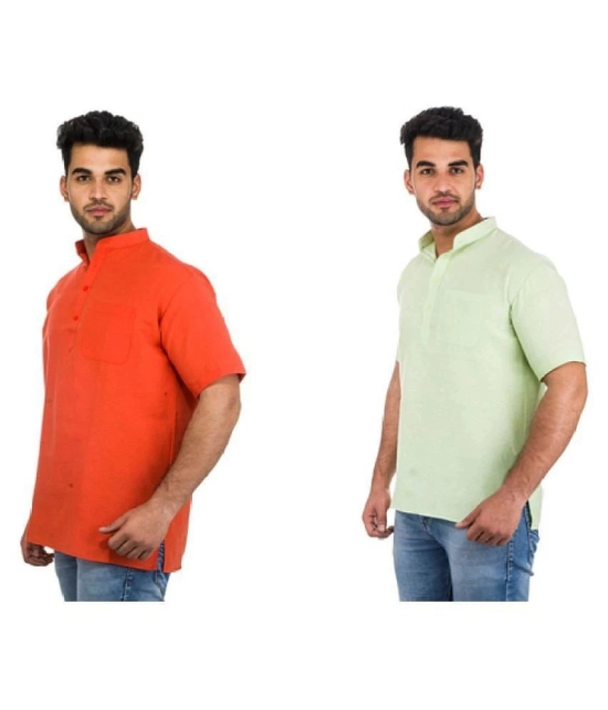 DESHBANDHU DBK Multi 100 Percent Cotton Kurta Pack of 2 - None