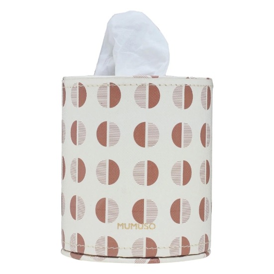 Round Tissue Box - Brown