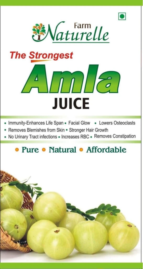 Farm Naturelle-Strongest n Concentrated Amla Juice for Improved Immunity, Hair and Skin Health-2x400ml+ 55gx2 Herbs Infused Forest Honeys