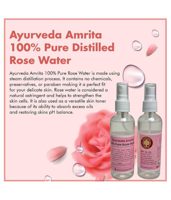 Ayurveda Amrita Steam Distilled Rose Water Skin Tonic 100 mL