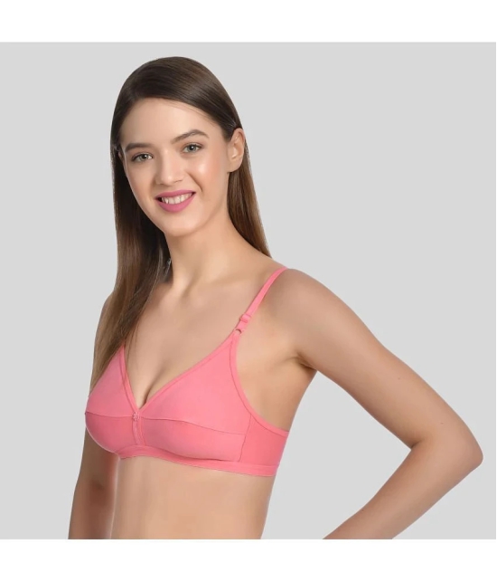 AIMLY - Pink Cotton Non Padded Womens T-Shirt Bra ( Pack of 1 ) - None