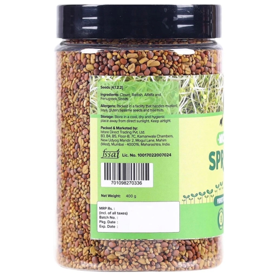 Urban Platter Microgreens Sprouting Mix, 400g / 14oz [Clover, Radish, Fenugreek & Alfalfa Seeds Mix]