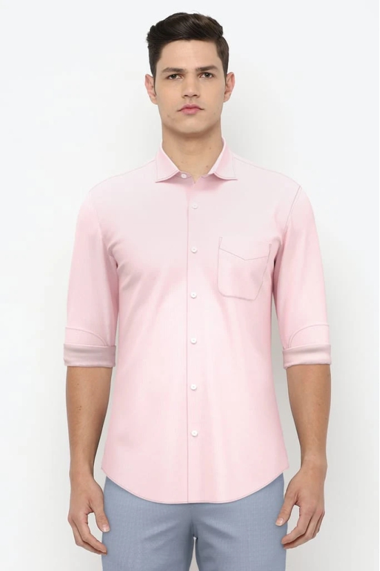 Men Pink Slim Fit Formal Full Sleeves Formal Shirt