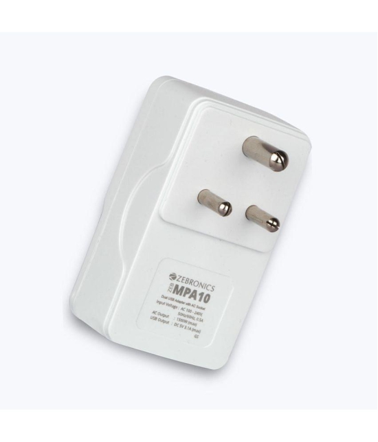 Zebronics - No Cable 3.1A Wall Charger - White