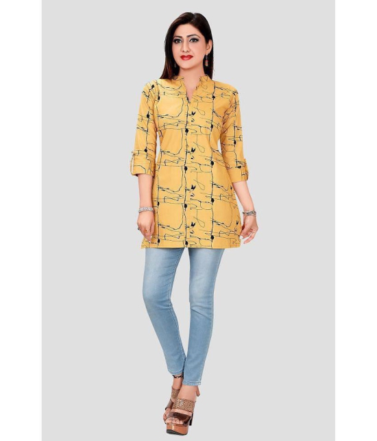 Meher Impex - Mustard Rayon Women''s Straight Kurti ( Pack of 1 ) - None