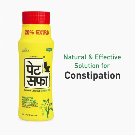 Pet Saffa Natural Laxative Granules 120gm, Pack of 4 (Helpful in Constipation, Gas, Acidity, Kabz), Ayurvedic Medicine