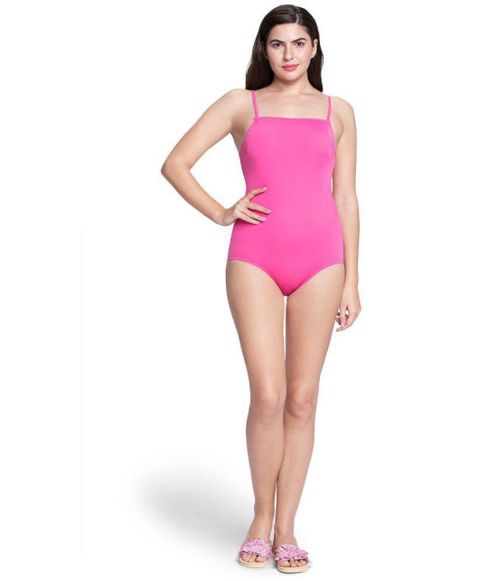 Amante Nylon Pink One Piece Swimsuit without Skirt - - None