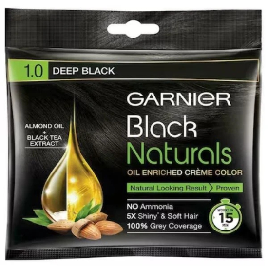 Garnier Naturals Hair Colour  Deep Black 1.0 20 Gms