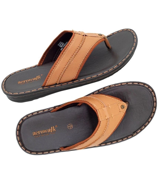 Aerowalk Tan Mens Thong Flip Flop - None