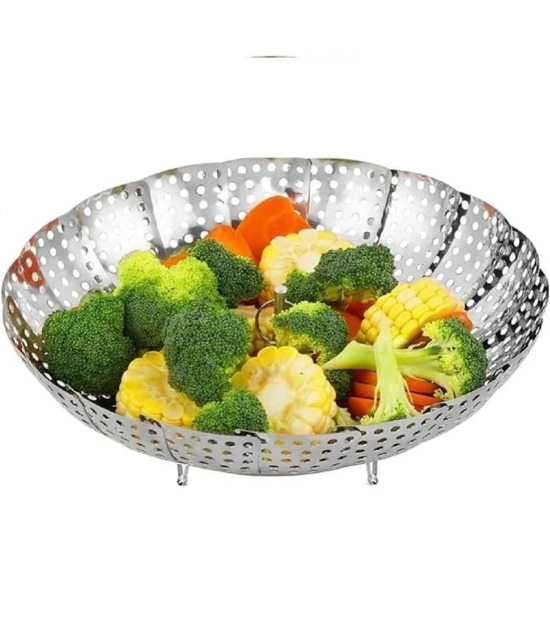 KALPVRUKSH ENTERPRISE Silver Steel Collapsible Strainer ( Pack of 1 ) - Silver