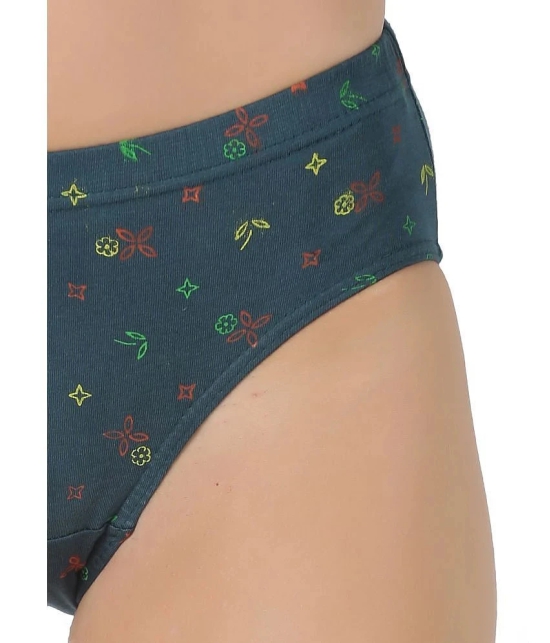 Dollar Multi Color Combed Cotton Printed Womens Briefs ( Pack of 5 ) - None