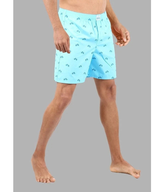 Light Blue Cotton Mens Boxer- ( Pack of 2 ) - None