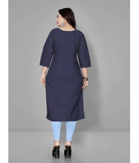 Lerkiza - Blue Cotton Blend Womens Straight Kurti ( Pack of 1 ) - None