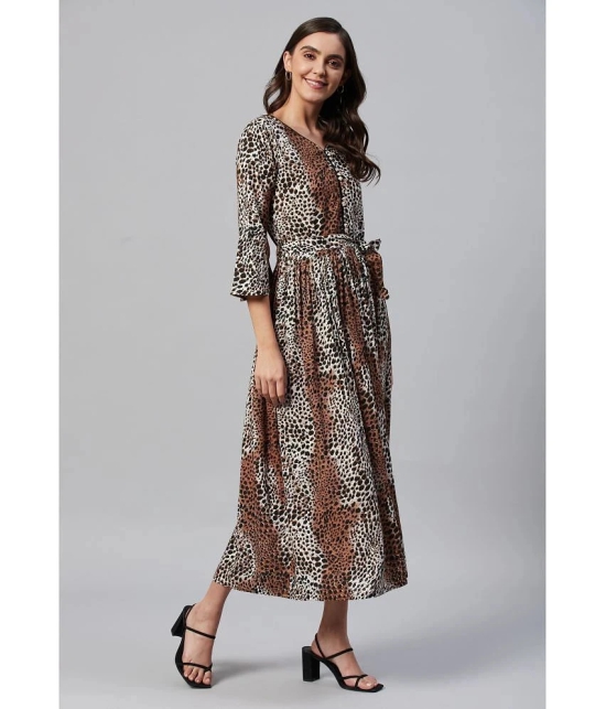 JC4U - Brown Cotton Blend Womens A- line Dress ( Pack of 1 ) - None