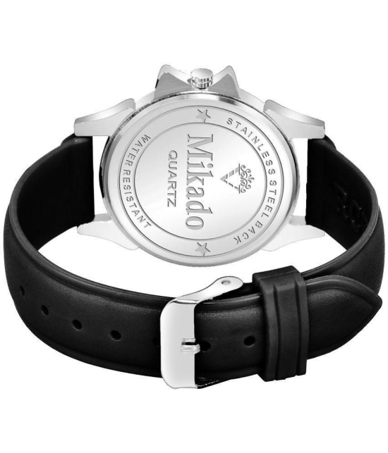 Mikado - Black Leather Analog Womens Watch