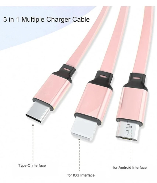 Pink 3A Multi Pin Cable 1.2 Meter - Pink