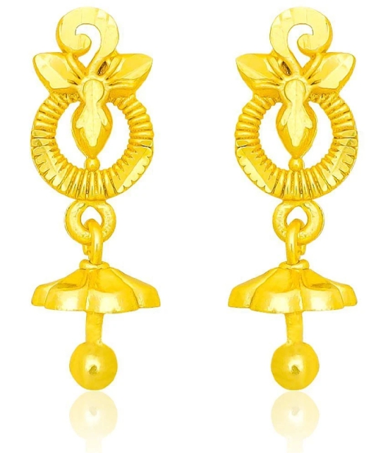 LUV FASHION Golden Drop Earrings ( Pack of 1 ) - Golden