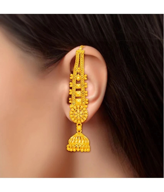 LUV FASHION Golden Ear Chain Earrings ( Pack of 1 ) - Golden