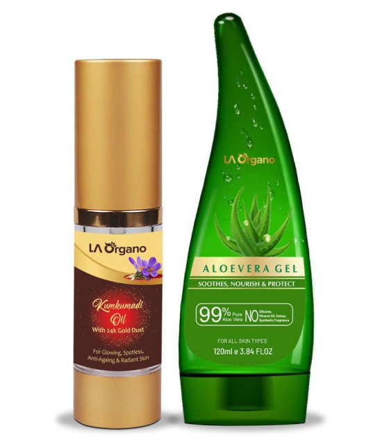 LA ORGANO Kumkumadi Oil & Aloe Vera Gel Facial Kit g Pack of 2