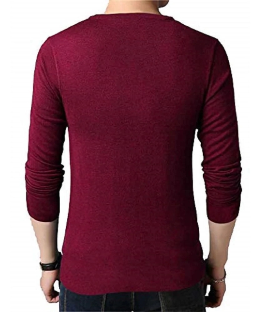 Leotude - Maroon Cotton Blend Regular Fit Mens T-Shirt ( Pack of 1 ) - None