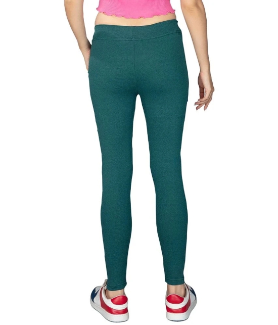 KARARO JEGGINGS - Cotton Blend Skinny Fit Mint Green Womens Jeggings ( Pack of 2 ) - None