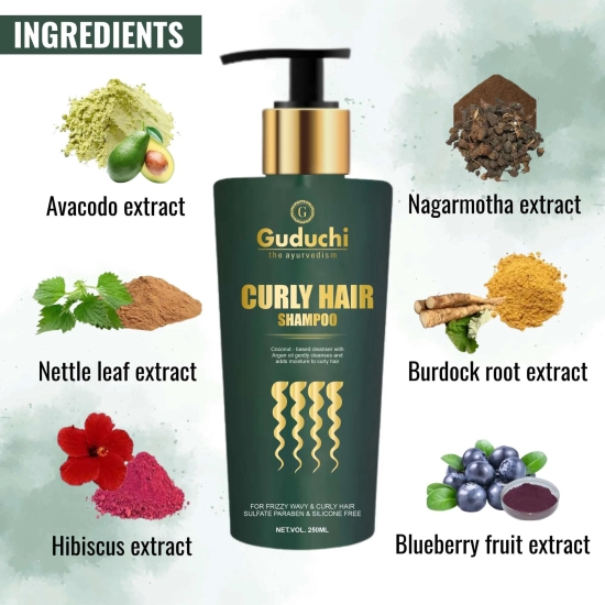 Guduchi Ayurveda Curly Hair shampoo. PACK OF 3 - 15% OFF