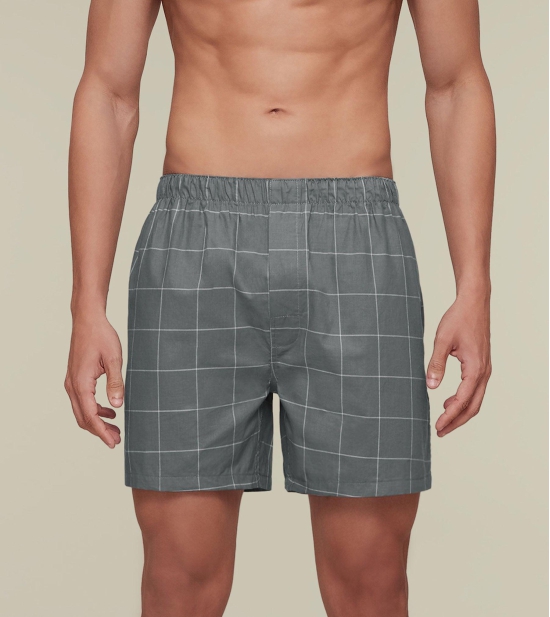 Checkmate Combed Cotton Boxers Frosty Grey S