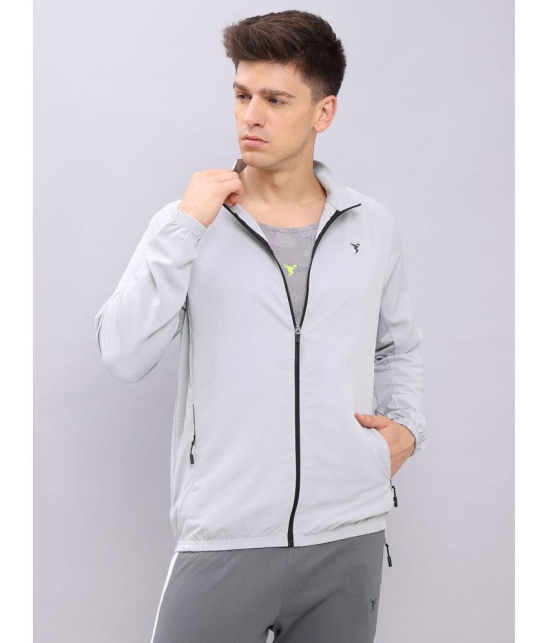 Technosport Light Grey Polyester Mens Running Jacket ( Pack of 1 ) - L