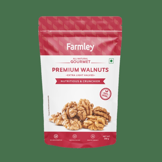 Farmley Premium Extra Light Halves Kernels (Akrot) Walnuts  (200 g)