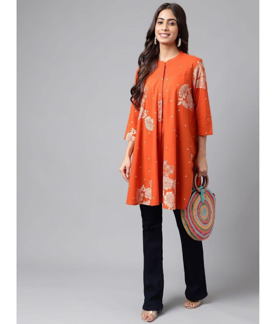 Janasya Orange Cotton Womens Tunic ( Pack of 1 ) - None