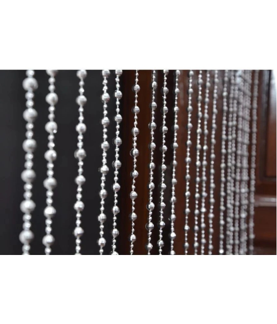 PINDIA Single Door Beaded String Curtain - Silver