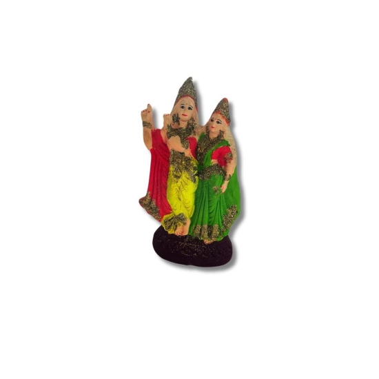 The product title could be Small Clay Statue of Radha and Krishna