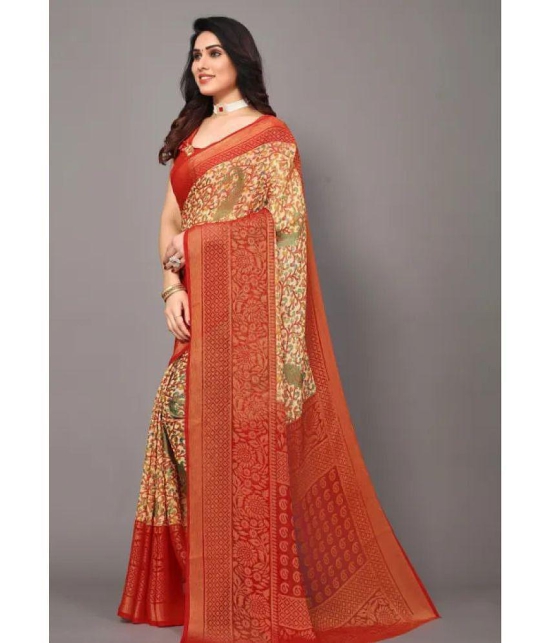 Sitanjali - Red Brasso Saree With Blouse Piece ( Pack of 1 ) - Red