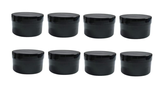 HARRODS Plastic Cosmetic containers Empty Set for DIY Creams, Body Butter, lotions, Travel friendy Jars, Comes with Inner lid - 50gm Pack of 8