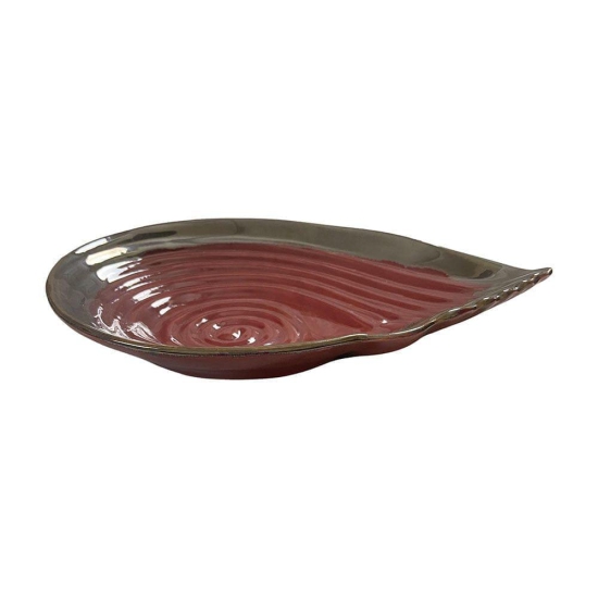 Ceramic Dining Red Sea Shell  Glazed Ceramic Serving Platter