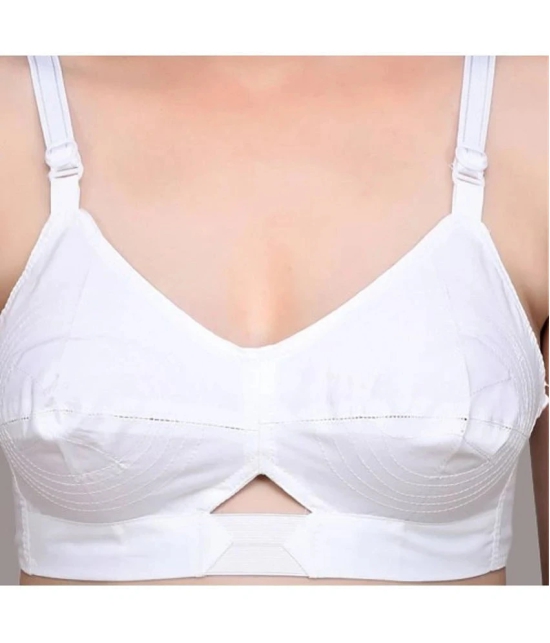 Zourt - White Cotton Non Padded Womens Everyday Bra ( Pack of 2 ) - None