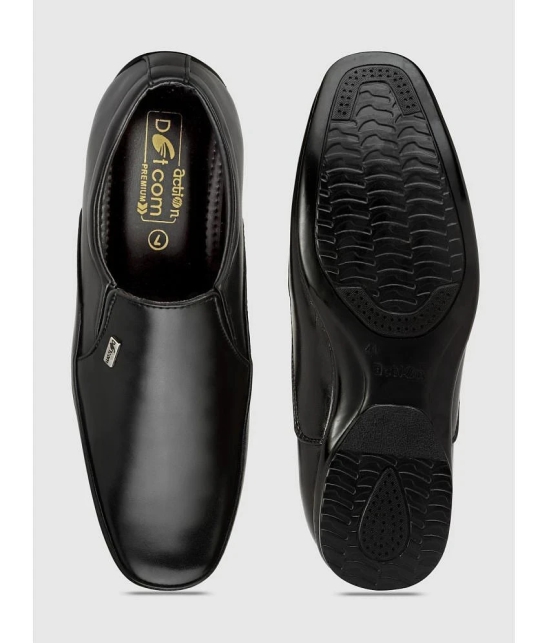 Action Black Mens Slip On Formal Shoes - None