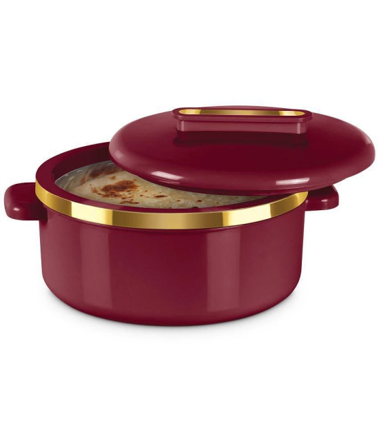 Milton Curve 1500 Inner Stainless Steel Casserole, 1300 ml, Maroon - Maroon