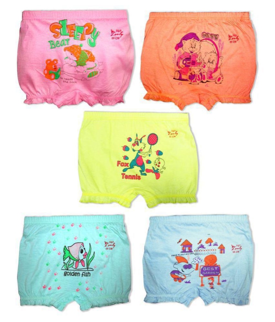 HAP - Multi Cotton Girls Bloomers ( Pack of 5 ) - None