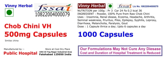 Chob Chini VH Herbal Supplement 500mg Capsules