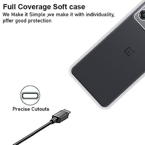 Case Vault Covers - Transparent Silicon Silicon Soft cases Compatible For Oneplus Nord Ce 2 Lite 5G ( Pack of 1 ) - Transparent