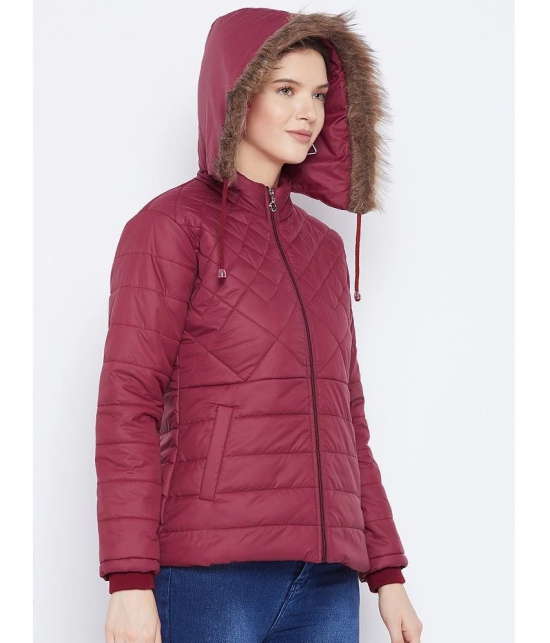 9TY3REE - Polyester Maroon Parka Jackets Pack of 1 - None