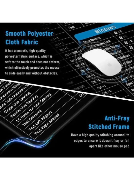 Bhavyta Anti-Slip Keyboard Pad DeskMat Wood Polish Block Foam Office Softwre Shortcut Pattern Mouse Pad 100 g