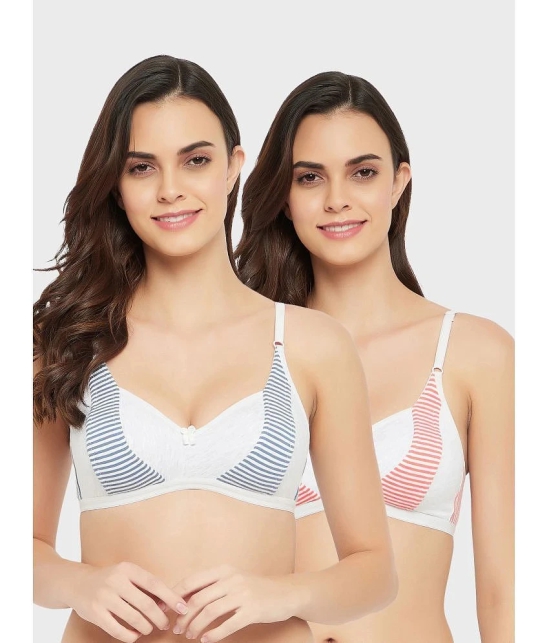 Clovia - Multicolor Cotton Non Padded Womens Everyday Bra ( Pack of 2 ) - None