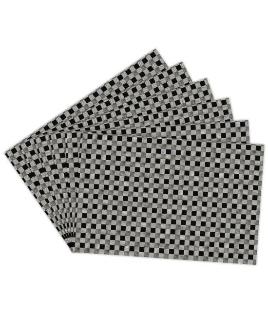 HOMETALES - Gray Printed PVC 6 Seater Table Mats ( Pack of 6 ) - Gray