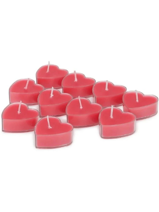 Dynore Red Rose Wax Tea Light Candle 4 cm ( Pack of 10 )